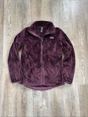 The North Face Plush Full-Zip Fleece Jacket in Deep Maroon